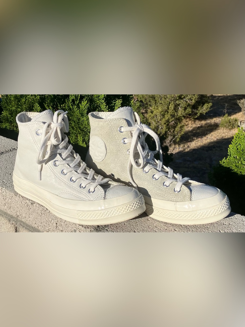 Converse High Top Sneakers in Light Cream Suede M7 W9
